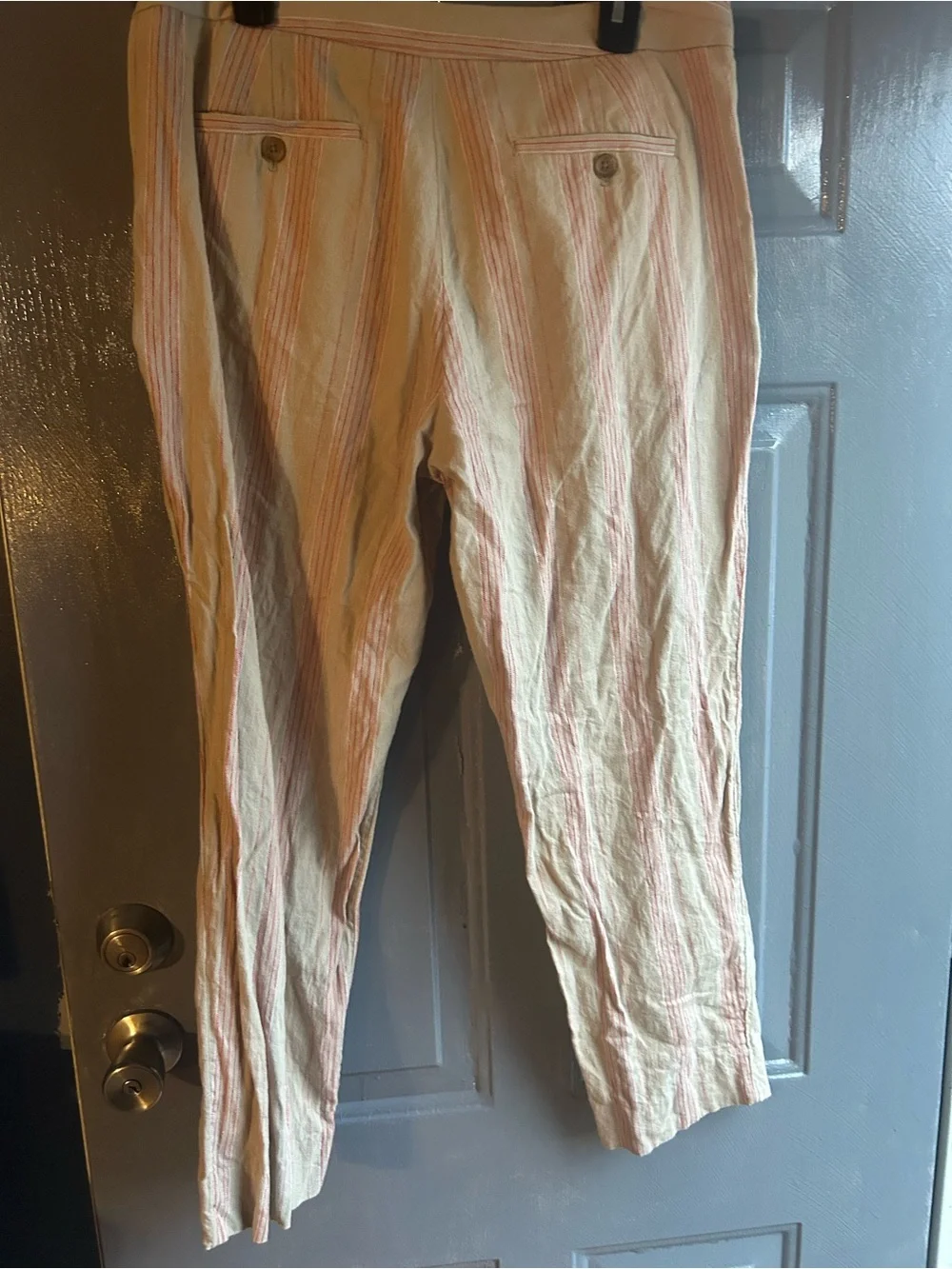 Banana Republic Avery Women's Striped Ankle Pants Multicolor, Size 12 4 Pockets